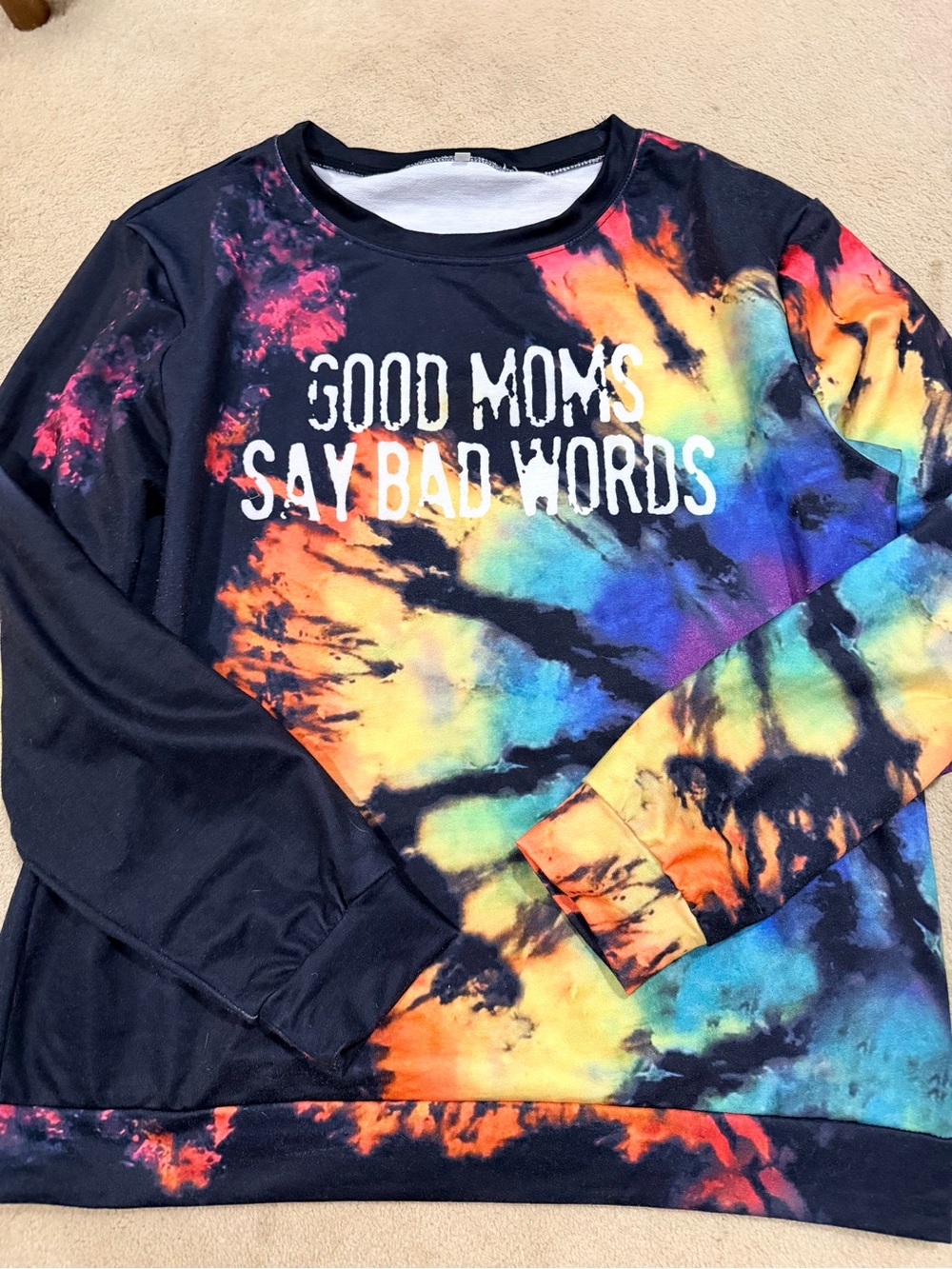 Tie-Dye Graphic Sweatshirt - Black Multicolor